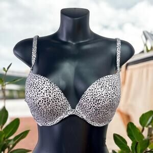 Victoria's Secret 34C Body By Victoria Pink & Black Cheetah Print Push Up Bra